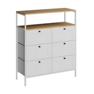 Afbeelding van Vicco Belaro Bijzettafel 80 x 95 cm 6 laden Wit