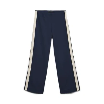 Afbeelding van Vero Moda Broek Vmberlin Mw Wide Panel Pant Noos 10335939 Navy Blazer/panel A1 Dames Maat W30 X L34