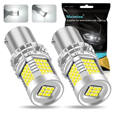 Afbeelding van 2PCS ampoule p21w led canbus anti erreur, 1156 BA15S voiture brillant 89 SMD 12V Convient aux feux de recul (Blanc)