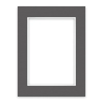 Afbeelding van nielsen Conservation Passepartout karton 2,2 mm buitenformaat 30x40 cm voor beeldformaat 20,5x29,5 (ook DIN A4) grafietgrijs (donkergrijs) gestructureerd oppervlak
