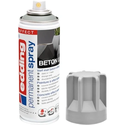 Afbeelding van edding 5200 permanent spray betonlook mat 200 ml acrylverf voor het lakken en versieren van glas, metaal, hout, keramiek, kunststof, canvas lakspray, acrylspray, verfspray
