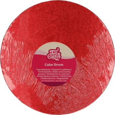 Afbeelding van FunCakes Cake Drum Taartplateau Rond Rood Ø25 cm