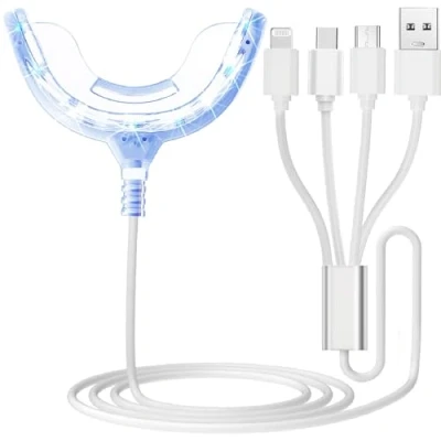 Afbeelding van tanden bleken Accelerator Light, 16x krachtiger blauw LED licht, mondbak enhancer lichtladen verbonden met iPhone/Micro USB Android/USB voor thuisgebruik