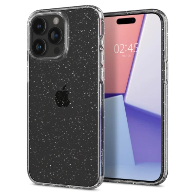 Afbeelding van Apple iPhone 15 Pro Glitter Hoesje Siliconen en TPU (zacht) Spigen Softcase/Backcover Transparant Telefoonhoesje
