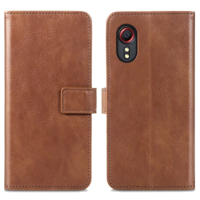 Afbeelding van Samsung Galaxy Xcover 5 Hoesje Kunstleder iMoshion Bookcase Bruin Telefoonhoesje