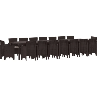 Afbeelding van vidaXL 17 delige tuinset met kussens bruin poly rattan