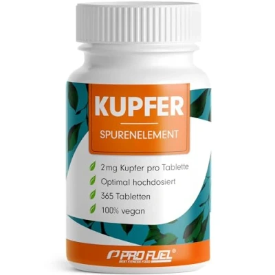 Afbeelding van Koperen tabletten 365 x met 2 mg koper van hoogwaardig bisglycinaat optimaal hoge dosis vrij ongewenste additieven laboratorium getest certificaat jaarvoorraad 100%