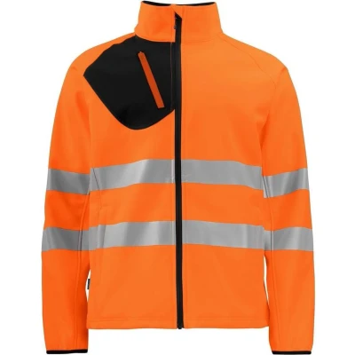 Afbeelding van ProJob 6432 SIGNALISATIE SOFTSHELL EN ISO 20471 KLASSE 3 646432 Oranje/Zwart 4XL