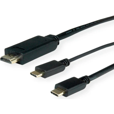 Afbeelding van USB C naar HDMI kabel Roline 2 meter (4K@60Hz, C, Verguld)