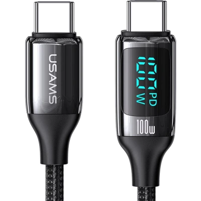 Afbeelding van USAMS USB kabel Type C naar 100W PD 3m Zwart