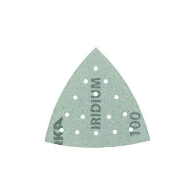 Afbeelding van Mirka Iridium Schuurdriehoek Premium Schuurpapier 93x93x93mm 15 gaats, Klittenband, Korrel 100, 50 st / Voor het schuren van verf, plamuur, grondverf, hout, staal, minerale materialen, kunststof.