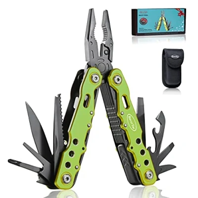 Afbeelding van Gifts for Men Dad Husband Him Birthday Unieke mannen geschenken Ideeën RoverTac 14 in 1 Multitool Mes Tang Schroevendraaiers Zaag Flesopener Perfect voor Camping Wandelen Reparaties