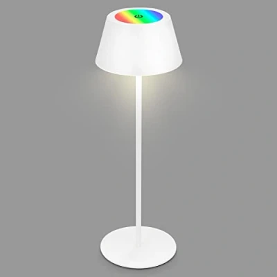 Afbeelding van Briloner Leuchten KIKI oplaadbare batterij RGB LED tafellamp 2,6W 4 niveau dimmer touch 2600mAh wit