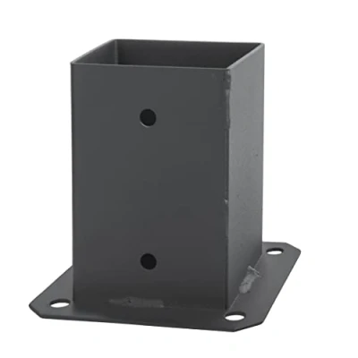Afbeelding van ADGO Opschroefhuls, grafiet, paaldrager, 140 x mm, grondanker voor houten palen, vierkante bodemhuls, hekdrager, huls, vloerplaat, anker, thermisch verzinkt