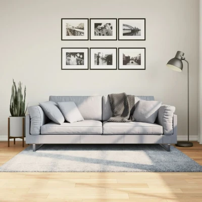 Afbeelding van Vloerkleed shaggy hoogpolig modern 120x170 cm blauw