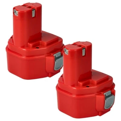 Afbeelding van vhbw 2 x Ni MH accu 3000 mAh (12 V) voor gereedschappen 6217D, 6217DWDE, 6217DWDLE, 6223D, 6223DE, 6223DW zoals Makita 1220, 1222, 1233, 1234, 1235.