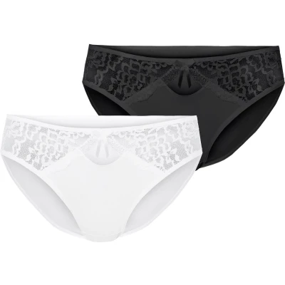 Afbeelding van Merry Style Dames Slip Onderbroek Katoen Regular Taille 2 Pack MS GAB 17 Hipsters 2P (2Pack) Zwart/Wit M