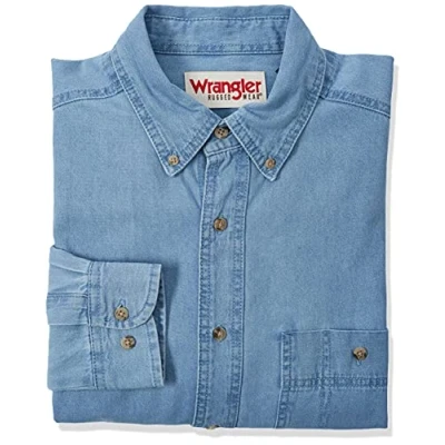 Afbeelding van Wrangler Robusto Wear Basic Vaquera overhemd met een bolsillo. 444444444 denim zak van voor heren (verpakking 3 stuks), Denim, M