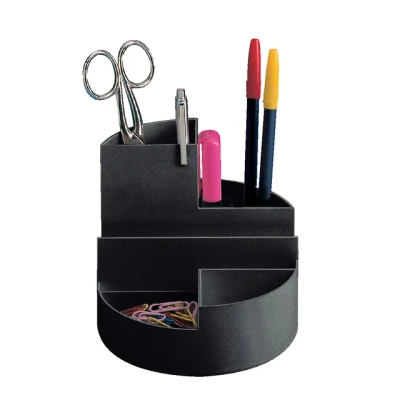 Afbeelding van Pennenkoker MAUL roundbox 7 vakken diameter14x12.5cm zwart