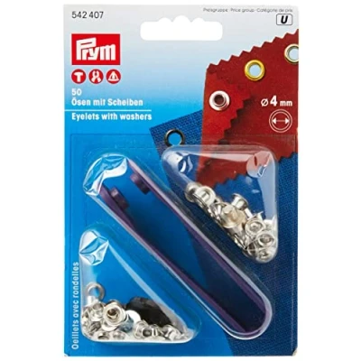 Afbeelding van Prym zilver (4 mm) oogjes en sluitringen 1 Stuk