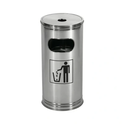 Afbeelding van WESCO Staande asbak met pictogram van gepoedercoat roestvrij staal, 15 liter volume, afneembare asbak, incl. inzetstuk