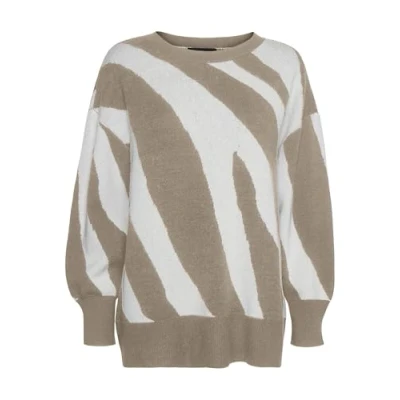 Afbeelding van Vero Moda Vmnancy Oneck LONG Trui, Dames, Maat: Large, Silver mink