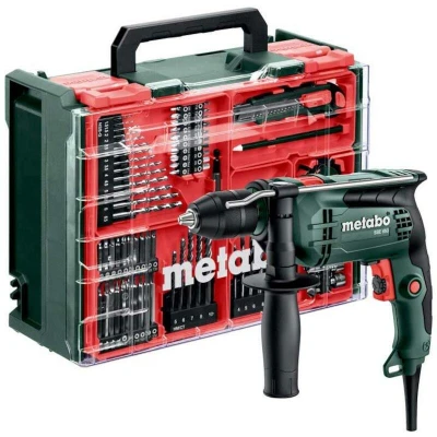 Afbeelding van Metabo SBE 650 SET Klopboormachine 650W In koffer + 78 delige mobiele werkplaats 600742710