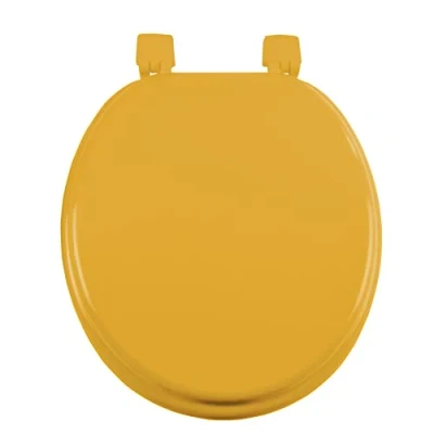 Afbeelding van douceur d&#039;intérieur, Wc bril met scharnieren, kunststof, 37 x 47 cm, oker, MDF, effen, vitamine Sdb