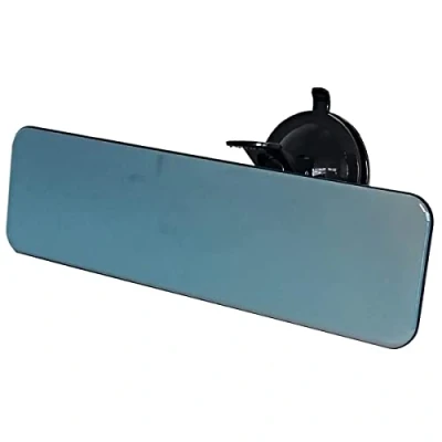 Afbeelding van Auto Achteruitkijkspiegels Universeel met Zuignap, Panorama Grote Visie Binnenspiegel voor Auto, Vrachtwagen, SUV(Randloos 280 mm, Blauw)