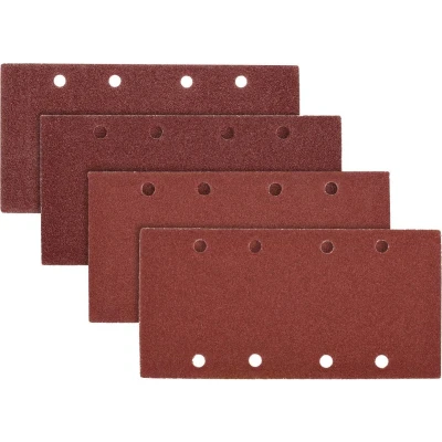 Afbeelding van Navaris 25x rechthoekig klittenband schuurpapier P40, 60, 80, 100 korrelig Voor vlakschuurmachine hout en metaal 93 x 187 mm