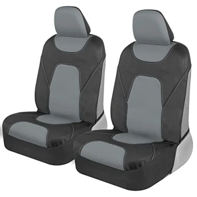 Afbeelding van Motor Trend AquaShield Autostoelhoezen voor voorstoelen, grijs tweekleurige waterdichte stoelhoezen auto&#039;s, neopreen voorstoelhoezen set, binnenhoezen auto, vrachtwagen, bestelwagen, SUV