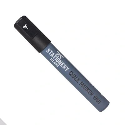 Afbeelding van STATIONERY ISLAND Zwarte krijtpen, krijtmarker afveegbaar, vloeibaar krijt marker pen voor venster, glas 6 mm beitelpunt