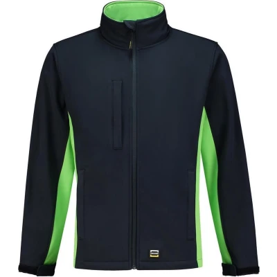 Afbeelding van Tricorp soft shell jack bi color 402002 navy / limoen maat 7XL