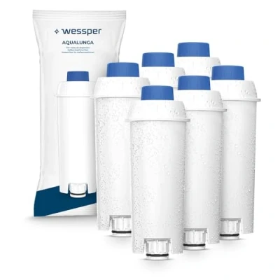 Afbeelding van Wessper Reservewaterfilters voor koffiezetapparaat compatibel met DeLonghi DLSC002, SER3017 en 5513292811 inclusief versies van de ECAM, ESAM, ETAM serie (6 stuks)