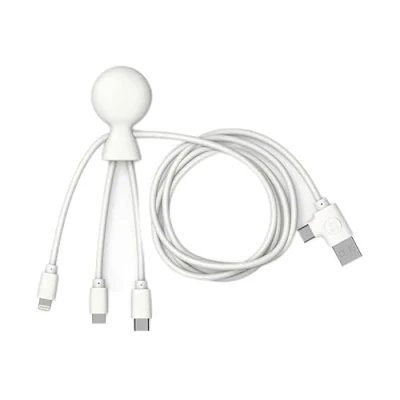 Afbeelding van Xoopar Mr Bio Smart Lange 1m NFC Functie Wit 4in1 Multi USB Kabel Universele Lader Ontworpen met Milieuvriendelijke Materialen