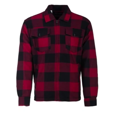Afbeelding van Henry Terre Houthakkersjas voor heren, hemdjack, werkjas, hemd, flanel, thermische jas, geruit gevoerd, rood, XL