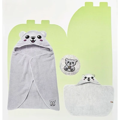 Afbeelding van Duplo Handdoek Met Capuchon Unisex Wit Vanaf 1.5 jaar