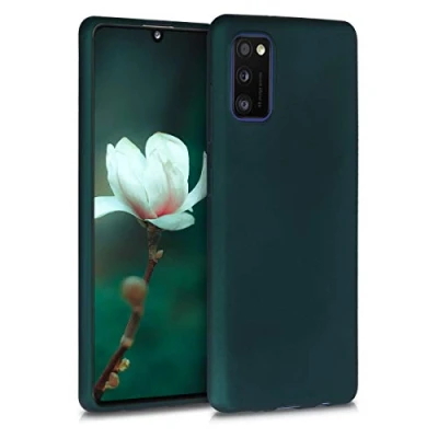 Afbeelding van kwmobile telefoonhoesje geschikt voor Samsung Galaxy A41 Hoesje smartphone Back cover in metallic petrol