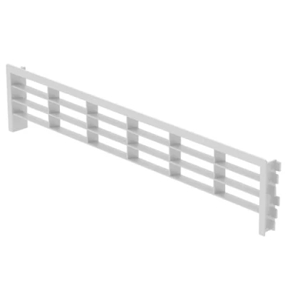 Afbeelding van SOTECH ventilatierooster voor plinten 396 x 83 mm wit (inlaatmaat 384 75 mm) Luchtafvoerrooster geschikt paneeldikte 13, 16 en 19 mm, gebruik in keuken &amp; badkamer