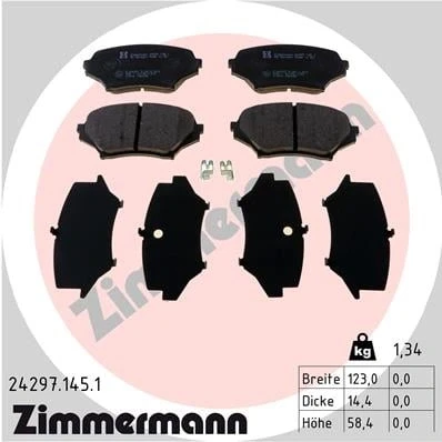 Afbeelding van Remblokkenset, schijfrem ZIMMERMANN 24297.145.1