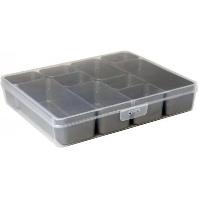 Afbeelding van SUNWARE Q line Mixed Divider Box 3,6 l + 10 Baskets 296 x 250 52mm transparant/metaal