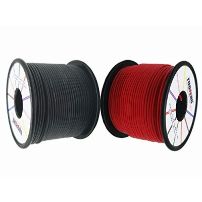 Afbeelding van TUOFENG 20 AWG elektrische kabel, 61 meter zwarte draad en rode draad, flexibele siliconen gauge gevlochten kabelspoel van vertind koperdraad