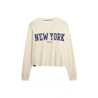 Afbeelding van Superdry Vrouwen Athletic Essential top met Print en Lange Mouwen Wit Grootte: 40