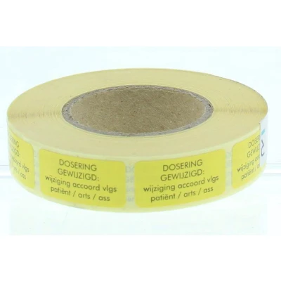 Afbeelding van Spruyt Hillen Sticker dosering gewijzigd 1000 stuks