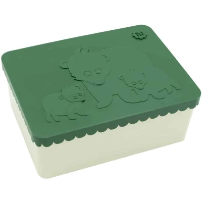 Afbeelding van Blafre lunchbox bear donkergroen beige