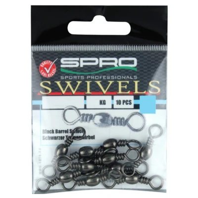 Afbeelding van Spro Black Barrel Swivel (10 pcs) Maat : 8
