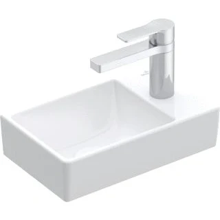 Afbeelding van Villeroy en boch avento fontein 360x220mm wasbak links wit ceramicplus 43003lr1