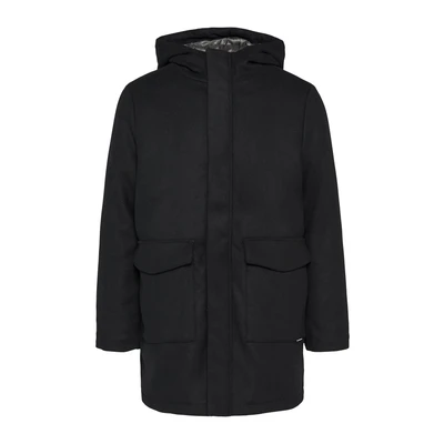 Afbeelding van Q/S by s.Oliver gewatteerde winterjas met wol donkerblauw