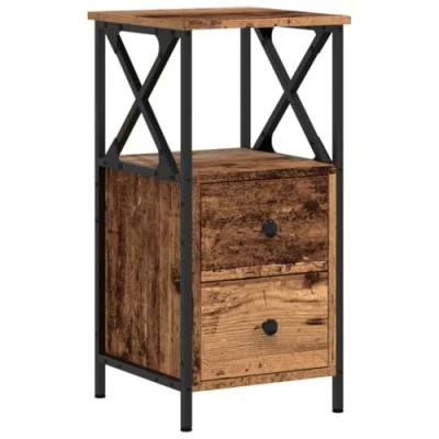 Afbeelding van vidaXL Nachtkastje 34x35,5x70 cm bewerkt hout oud houtkleurig