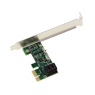Afbeelding van Kalea Informatique Controller kaart PCIe 2.0, 1 x met 2 poorten SATA 3 6G, compact formaat, chipset ASM1061. Levering hoge en lage profielen.